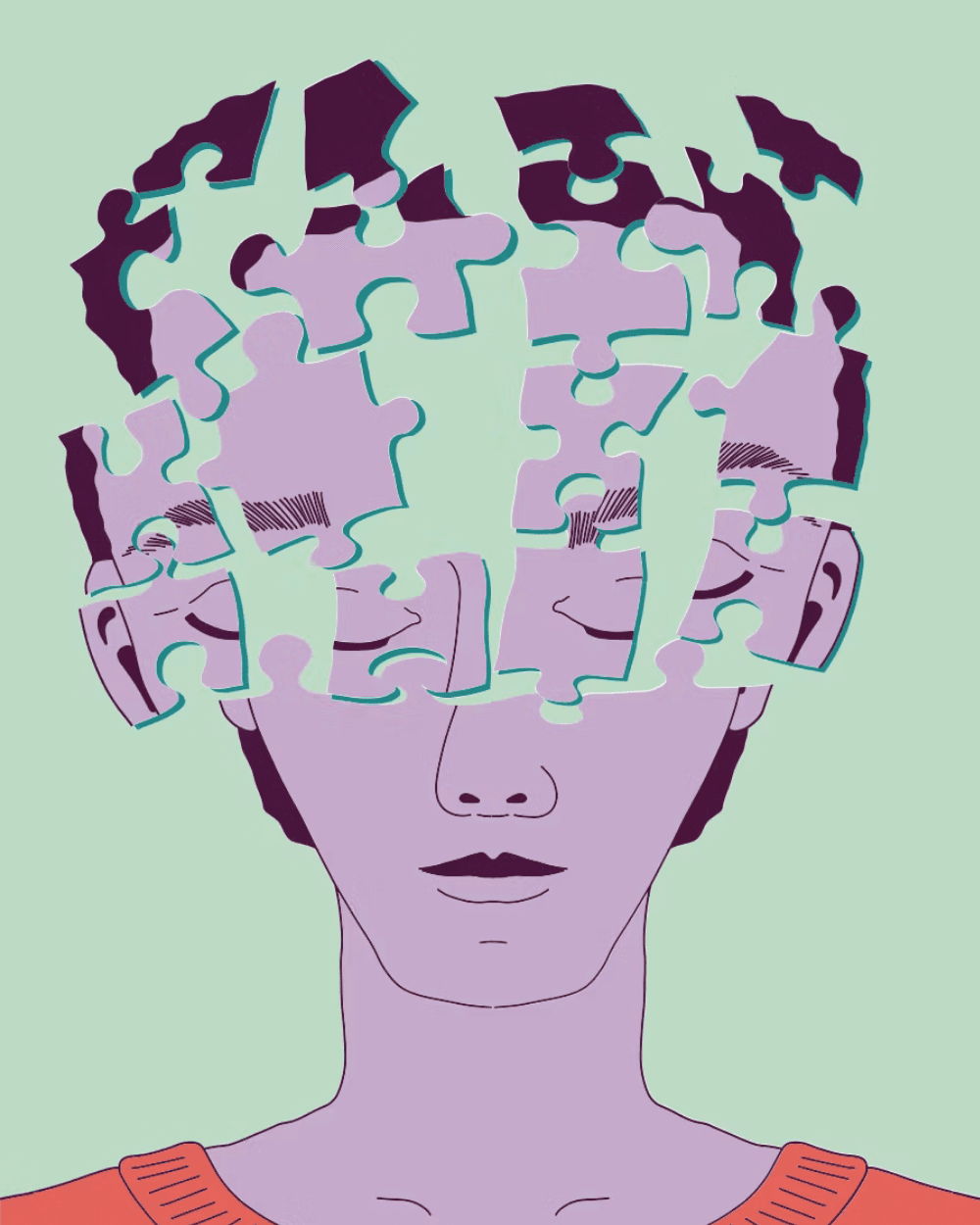 Illustration of a shopper overwhelmed by skincare choices